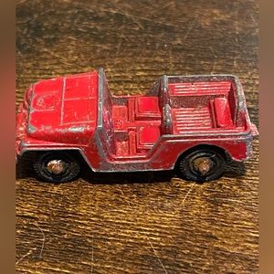 Vintage Tootsie Toy Red Jeep 1967 vintage tootsie toy jeep military vietnam era